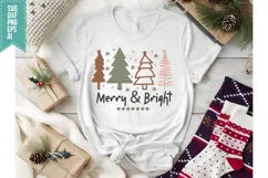 Merry & Bright Svg, Christmas Svg, Xmas Svg Designs Product Image 1