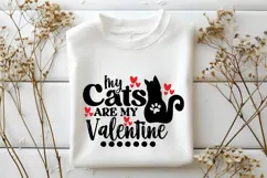 My Cats Are My Valentine Svg, Valentine's Day Svg Product Image 2
