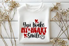 You Make My Heart Smile Svg, Valentine's Day Svg Product Image 3