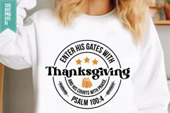Enter His Gates with Thanksgiving Svg, Autumn Svg, Fall Svg Product Image 1