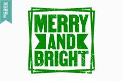 Merry and Bright Svg, Christmas Svg, Xmas Svg Product Image 3
