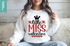 little miss valentine Svg, Valentine Shirt Svg Designs Product Image 3