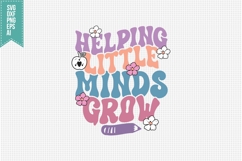 Helping Little Minds Grow Svg, Retro Teacher Svg Product Image 2