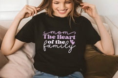 Mom the heart of the family Svg, Mom Quotes Svg Product Image 1