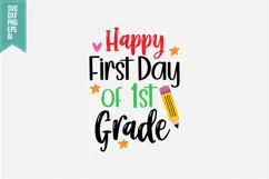 Happy First Day of 1st Grade Svg, Back to School Svg Product Image 1