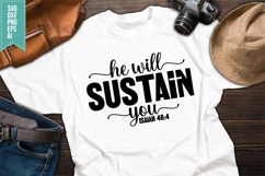 He Will Sustain You Svg, Bible Verse Svg Product Image 1