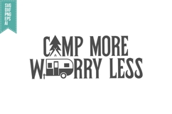 Camp More Worry Less Svg, Camping Vibes Svg Designs Product Image 3