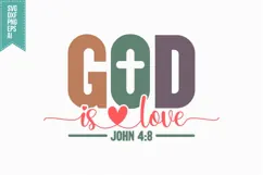 God is Love Svg, Religious Svg, Jesus God Svg Product Image 1