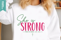 She is Strong Svg, Religious Svg, Jesus God Svg Product Image 1