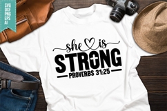 She is Strong Svg, Bible Verse Svg Product Image 1