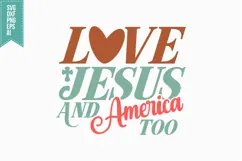 Loves Jesus And America Too Svg, Religious Svg Product Image 3