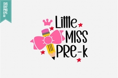 Little Miss Pre-K Svg, Back to School Svg Product Image 1