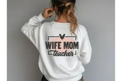 Wife Mom Teacher Svg, Teacher Svg Product Image 3