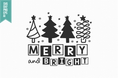Merry and Bright Svg, Christmas Svg, Xmas Svg Product Image 3