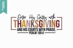 Enter His Gates with Thanksgiving Svg, Autumn Svg, Fall Svg Product Image 1