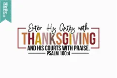 Enter His Gates with Thanksgiving Svg, Autumn Svg, Fall Svg Product Image 1