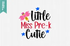 Little Miss Pre-K Cutie Svg, Back to School Svg Product Image 1