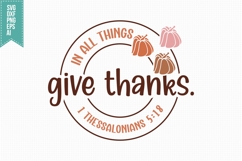 in all things, give thanks Svg, Autumn Svg, Fall Svg Designs Product Image 3