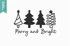 Merry and Bright Svg, Christmas Svg, Xmas Svg Product Image 3