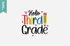 Hello Third Grade Svg, Back to School Svg Product Image 1