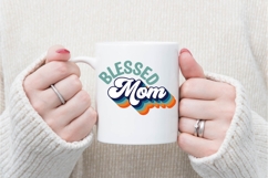 blessed mom Svg, Retro T-shirt Design, Family Svg Product Image 3