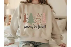 Merry & Bright Svg, Christmas Svg, Xmas Svg Designs Product Image 3