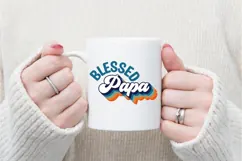 blessed papa Svg, Retro T-shirt Design, Family Svg Product Image 3