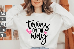 twins on the way Svg, Pregnancy Svg. Product Image 1