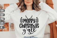 Merry Christmas y&#039;all Svg, Funny Christmas Svg Product Image 1