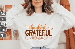 thankful grateful blessed Svg, Fall Svg, Autumn Svg Product Image 1