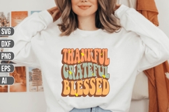 Thankful Grateful Blessed Svg, Thanksgiving Svg. Product Image 1