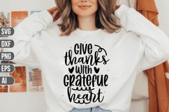 Give Thanks with grateful heart Svg, Fall Svg, Autumn Svg Product Image 1