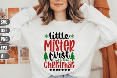Little Mister First Christmas Svg, Funny Christmas Svg Product Image 1