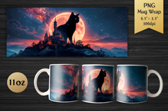 Black Cat 11oz Mug Wrap. Great for Halloween lovers, gothic art fans, and crafters looking to create unique spooky mugs.