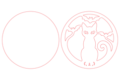 Black Cat and Flying Bats Halloween Laser Cut SVG Product Image 2