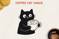 Cat PNG Clipart, Cute Cat Design, Black Cat Illustration Product Image 1