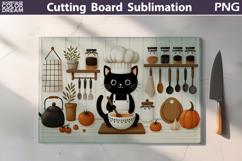 Funny Cutting Board | Black Cat Chef Kitchen Board Product Image 2