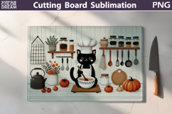 Funny Cutting Board | Black Cat Chef Kitchen Board Product Image 4