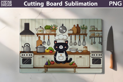 Funny Cutting Board | Black Cat Chef Kitchen Board Product Image 1