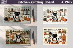 Funny Cutting Board | Black Cat Chef Kitchen Board Product Image 1