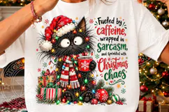 Black Cat Christmas PNG, Sarcastic Coffee PNG Product Image 3