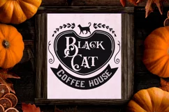 black cat coffee house farmhouse sign