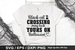 Black cat crossing may luck SVG - Halloween Design Product Image 1