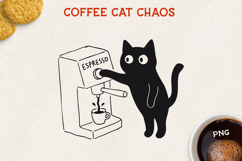 Cat PNG Clipart, Cute Cat Design, Black Cat Illustration Product Image 1