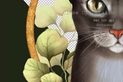 Black cat | Floral PNG Sublimation design Product Image 2