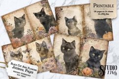 Black Cat Flowers Junk Journal Pages Product Image 1