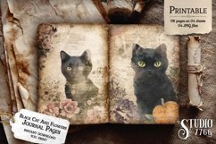 Black Cat Flowers Junk Journal Pages Product Image 2