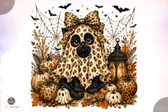 Black Cat Ghost Halloween PNG,Halloween Spooky Season Product Image 1