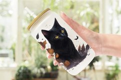Black Cat Halloween Glass Can Wraps Product Image 2