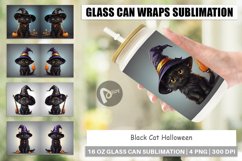 Glass Can Wraps Black Cat Halloween Product Image 1